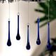 Dark Blue Glass Chandelier Drop Ornaments - Christmas Tree Ornaments - Set of 20